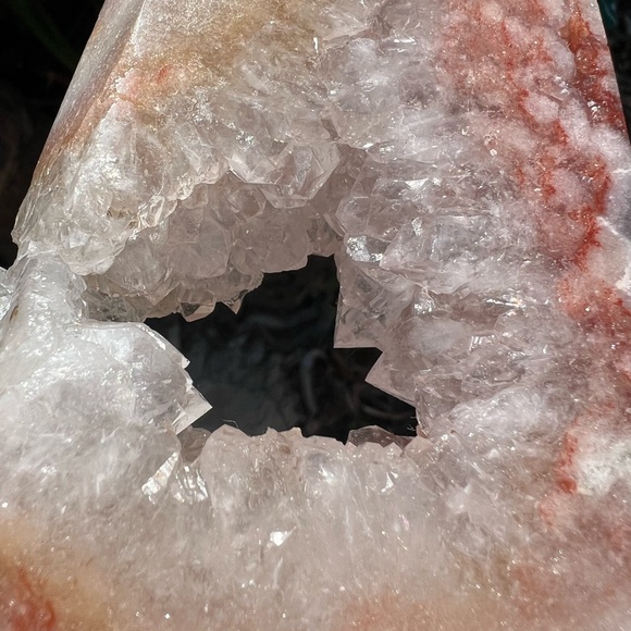 Pink Amethyst Quartz Crystal Druzy Freeform with Portal - Picture 11 of 11